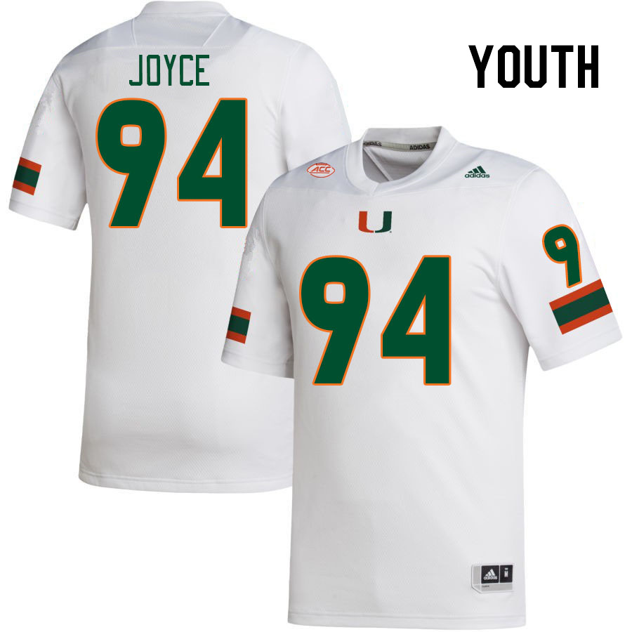 Youth #94 Dylan Joyce Miami Hurricanes College Football Jerseys Stitched-White